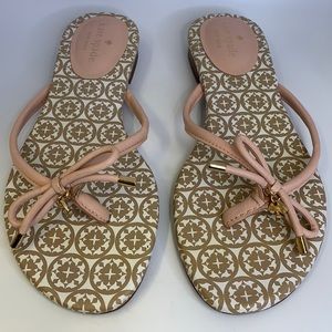 Kate Spade Leather Flip Flops Size 7 1/2